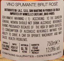 Noviss Rose' Brut by Catabbo lable