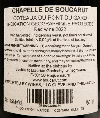 Coteaux du Pont du Gard, 2022 label