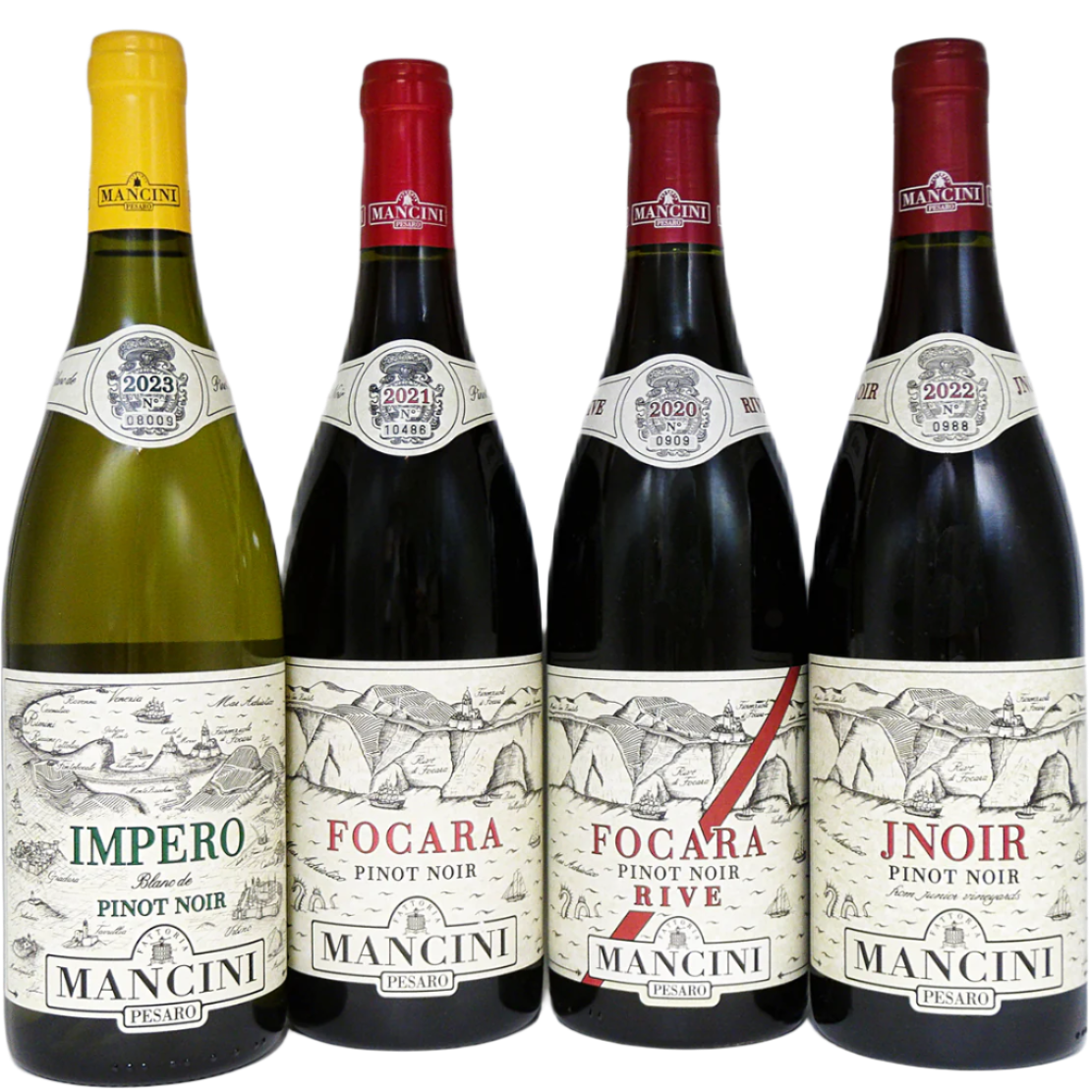 Four Different Pinot Noir by Mancini, By Mancini in Le Marche