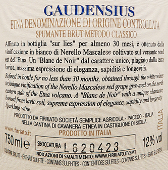 Gaudensius Blanc De Noir from Etna DOC label