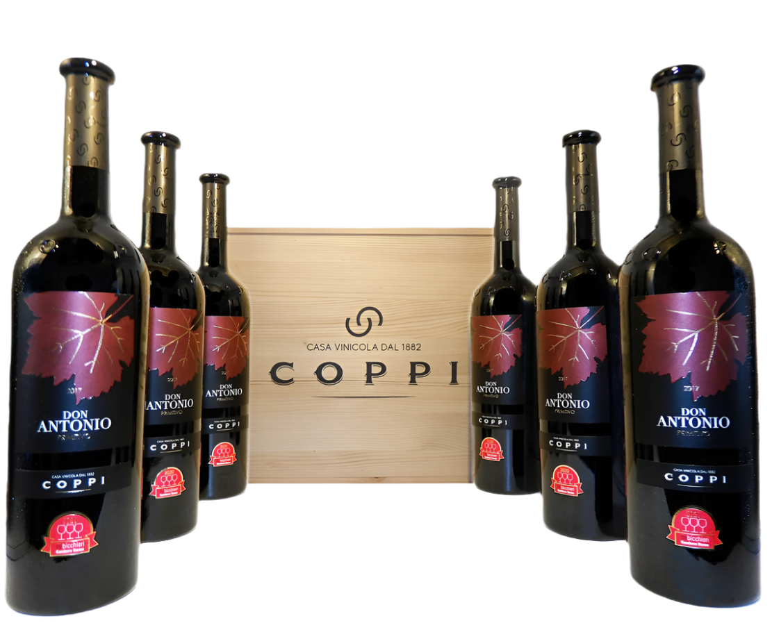 Primitivo, 2017 Don Antonio Six in a wooden Box By Coppi Winery, Puglia , Italy in Wooden Box