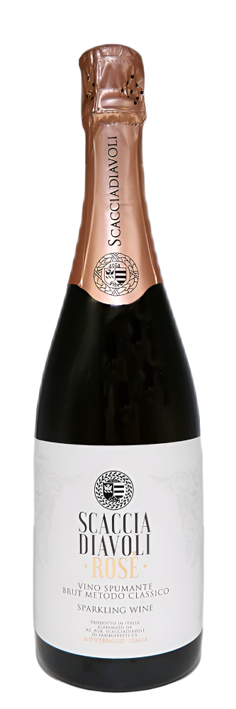 Sparkling Rose', Champagne Method by Scacciadiavoli in Umbria, 92 Pts