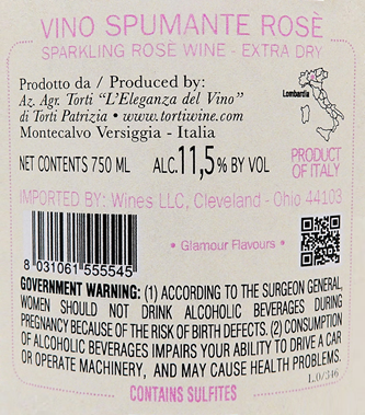 Torti Casaleggio Rose' label
