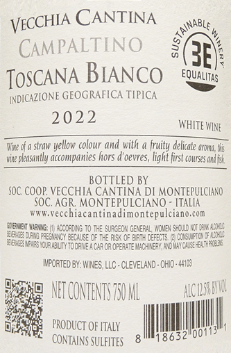 Toscana Bianco, Campltino 2022 by Vecchia Cantina label