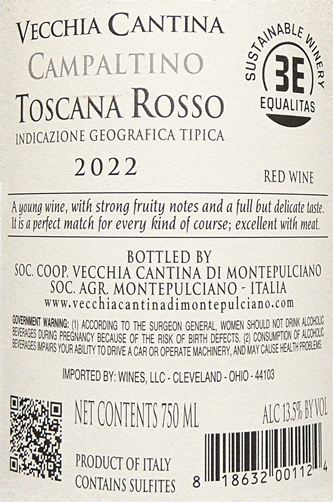 Toscano Rosso Campaltino 2022 by Vecchia Cantina label