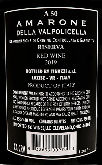 Amarone Riserva Generations, 2019 A50, Tinazzi