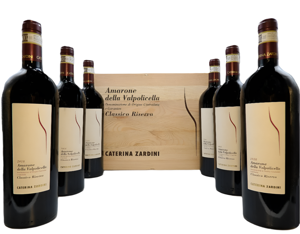 Amarone della Valpolicella Classico Riserva, 2018 by Caterina Zardini - 6 btls in a Wooden Box