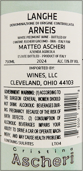 Arneis  2024  DOCG Ascheri Winery