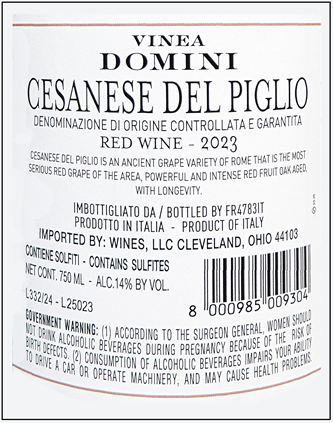 Ceasanese del Piglio, 2023 Vinea Domini by Gotto d'oro