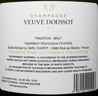 Champagne Brut Tradition by Veuve Doussot label