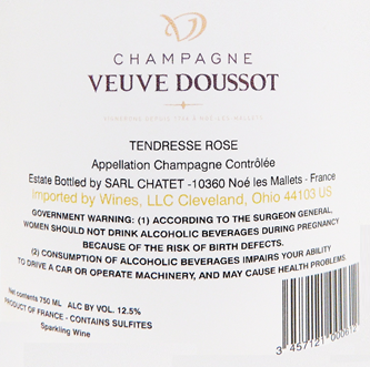 Champagne Rosé Brut Tendresse by Veuve Doussot label
