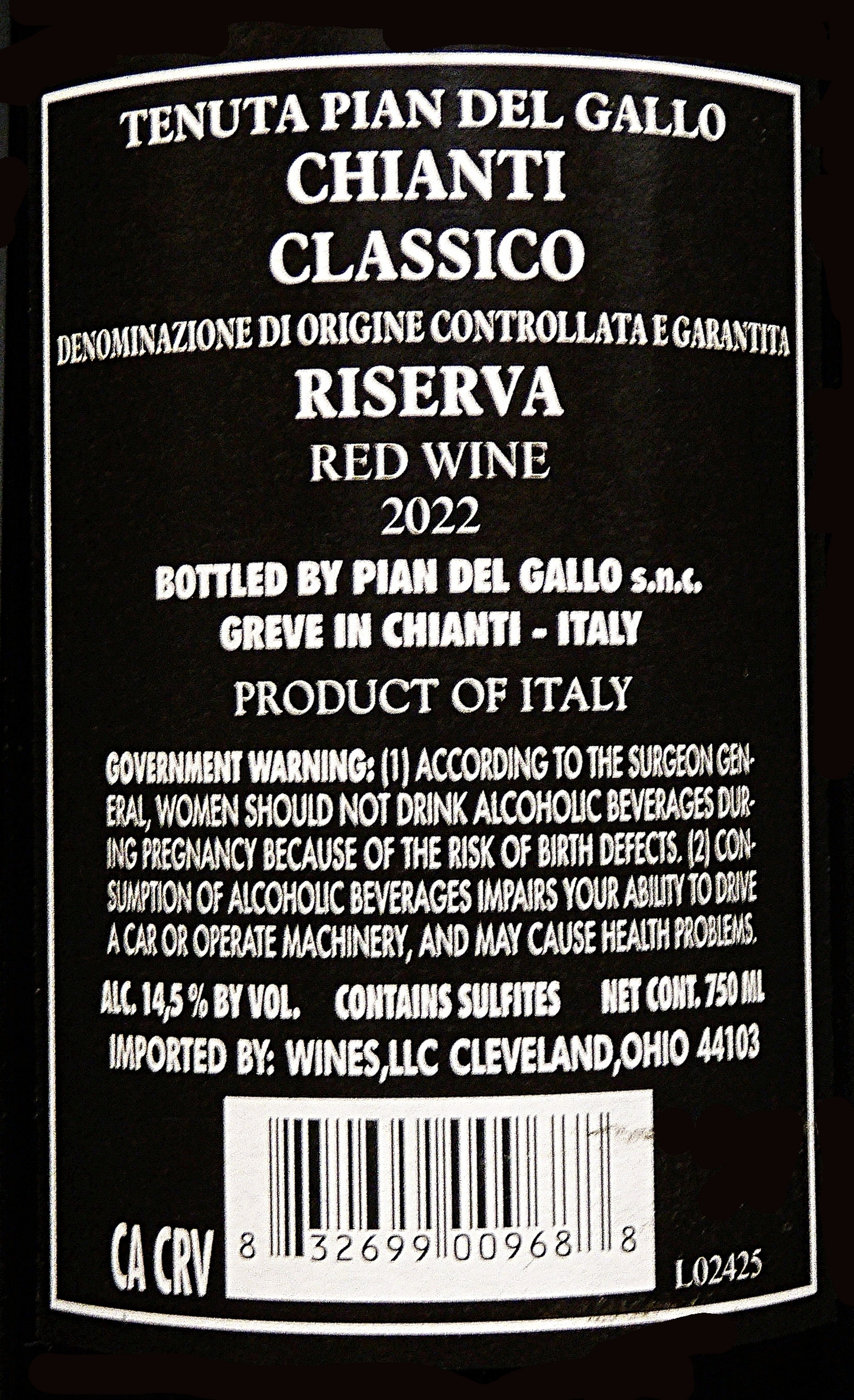 Chianti Classico Riserva, 2022, Tenuta Pian Del Gallo, Tinazzi