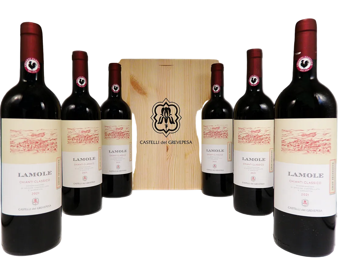 Chianti Classico Gran Selezione Lamole, 2021 Six in Wooden Box