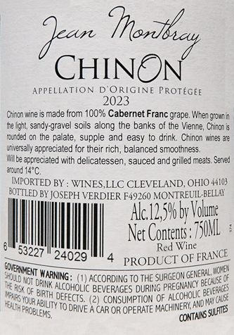 Chinon, 2023 Jean Montbray, Loire Valley label