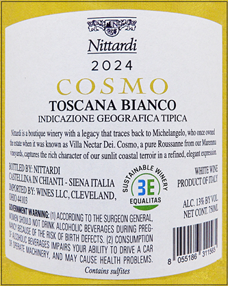 Cosmo, Toscana Bianco, 2024 By Nittardi Winery, Tuscany label