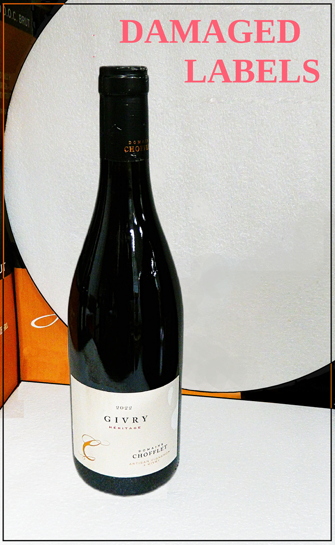 Damaged Labels Givry Rouge 2022 Heritage by Domaine Chofflet, Burgundy, France