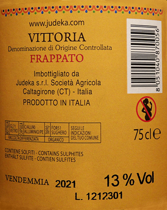 
                      
                        Frappato 2019, a Red Wine from Judeka in Sicily label
                      
                    