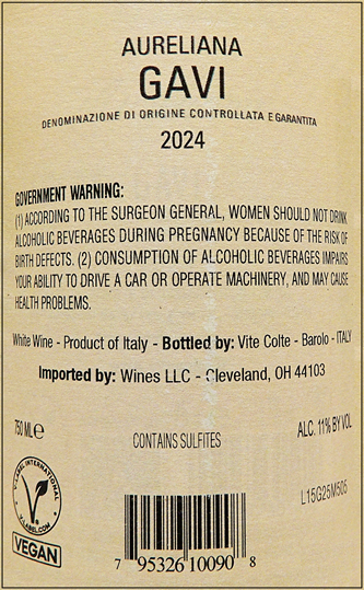 
                      
                        Gavi di Gavi, 2024 "Aureliana" by Vite Colte label
                      
                    