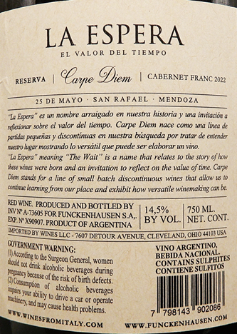 Grand Reserva Blend, 2019, Finest Expression, by La Espera Mendoza Argentina label