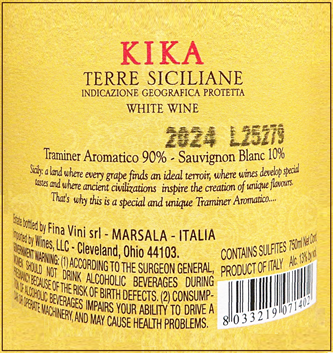 Kika, 2024 A white Blend by Fina Winery in Sicily label