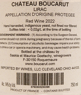 Lirac, 2022, Pierres Vivantes Rouge, By Chateau de Boucarut, Rhone, France