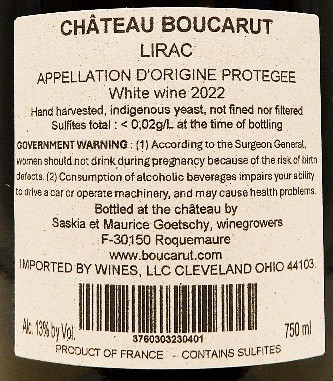 Lirac Blanc, 2023, D' Schland label
