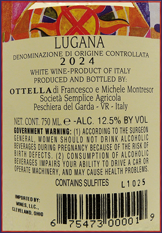 Lugana Bianco DOC, 2024 By Ottella Winery label