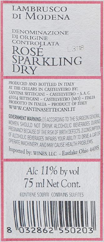 Modena Rose', Vini del Re by Settecani Cantina label