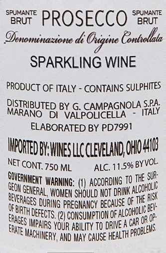 PROSECCO DOC BRUT, 2022- 100% Organic, Arnaces Friuli label