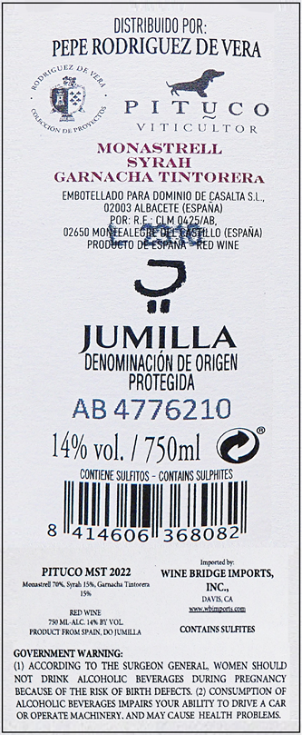 Pituco, 2022, Pepe Rodriguez De Verva, Spain label