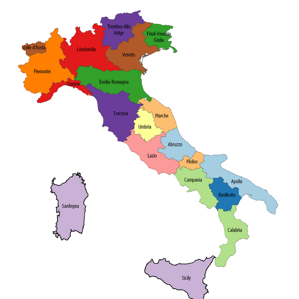 Regional Map of Italy