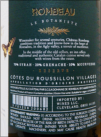 Reserve GSM, Le Botaniste 2024, Chateau  Rombeau label