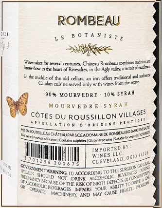 Reserve GSM, Le Botaniste 2024, Chateau Rombeau label