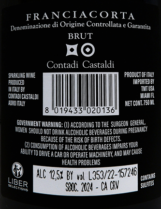 Rose' Brut Franciacorta by Contadi Castaldi label
