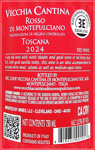 Rosso di Montepulciano, 2024 by Vecchia Cantina label