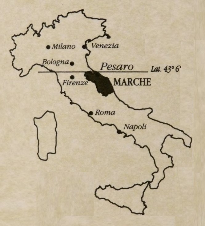 Mancini in Le Marche on the Map bottle art