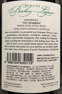 Santenay Blanc, 2022 en Charon by Bachey Legros label