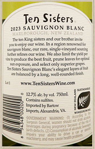 
                      
                        Sauvignon Blanc 2022 Ten Sisters
                      
                    