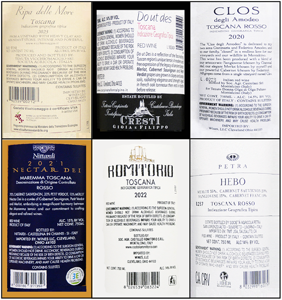 Super Tuscan a Selection of Six Bottles