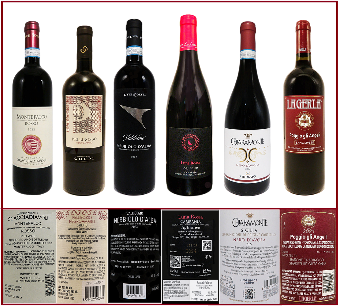 Tour of Italy Case 12 Red Wines bottes 7-12