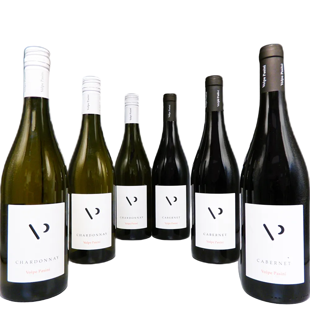 Volpe Pasini Six Bottles, 3 Chardonnay, 3 Cabernet