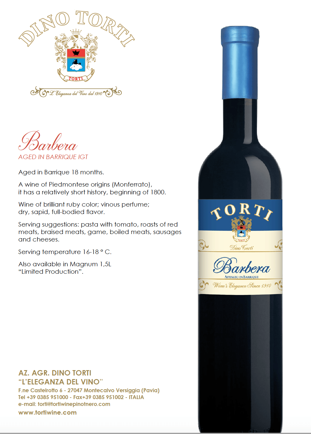 Torti Barbera Selezione - Wines From Italy